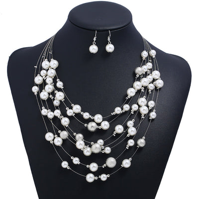 Collar Colgante de Perlas Multicapa Elegante - Image 3