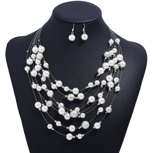 Collar Colgante de Perlas Multicapa Elegante - Image 3