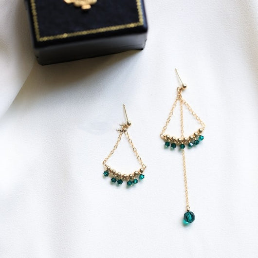 Aretes Asimétricos de Esmeralda - Image 4