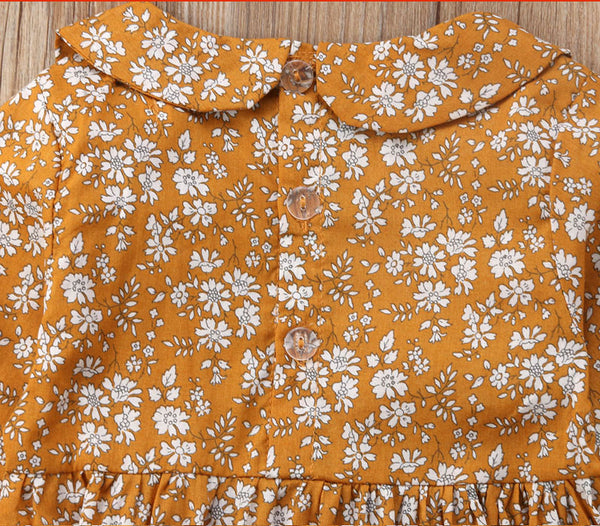 Pelele para Bebé Niña con Mangas Largas y Estampado Floral - Cierre en Espalda