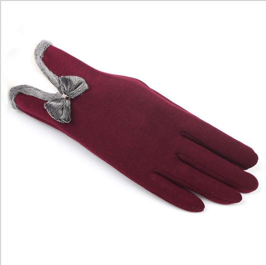 Guantes Térmicos de Invierno para Mujer con Pantalla Táctil y Lazo Decorativo - Image 2