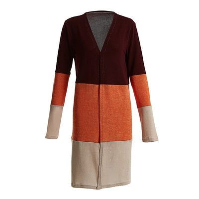 Cardigan de Punto Tricolor con Costuras Decorativas - Image 4