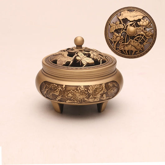 Quemador de Incienso de Cobre Puro Estilo Xuande - Artesanía Zen Tallada a Mano - Image 14