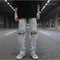 Jeans con Rotos Grandes - Estilo Urbano Desenfadado