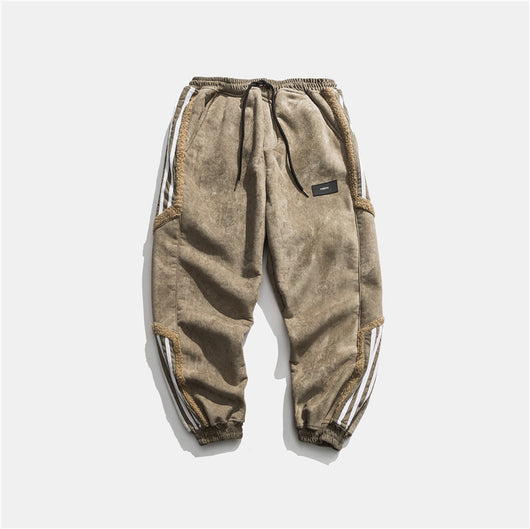 Pantalones Casuales de Gamuza con Forro Térmico y Diseño Retro Japonés - Image 6