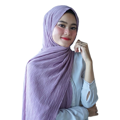 Hijab Chiffón Plisado con Efecto Perla - Capa Versátil - Image 5