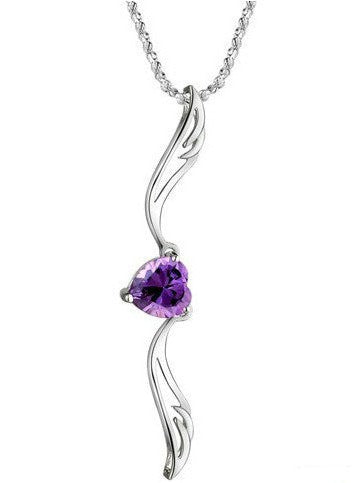Collar Colgante de Alas de Ángel con Corazón de Cristal Melocotón - Image 5