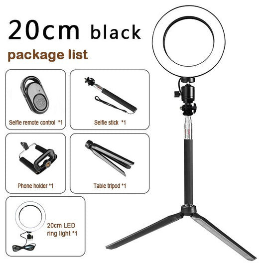 Kit de Luz Ring LED con Trípode y Soporte para iPhone y Dispositivos Apple - Image 14