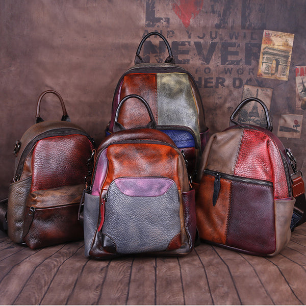 Mochila de Cuero Genuino con Acabado Envejecido - Backpack Outdoor Premium