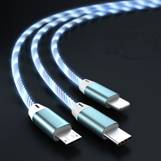 Cable LED Sincronizado 3 en 1 para Carga Rápida
