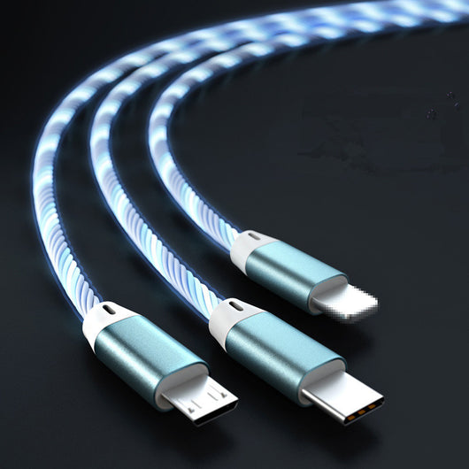 Cable LED Sincronizado 3 en 1 para Carga Rápida