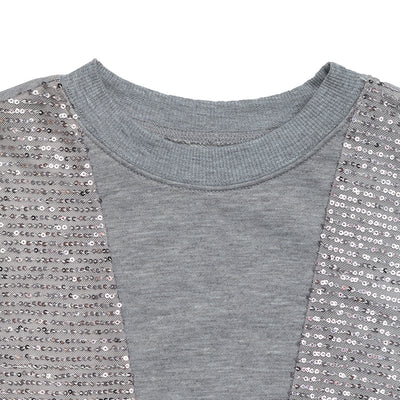 Sudadera Suelta con Cuello Redondo y Lentejuelas Combinadas para Mujer - Image 17