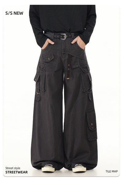 Pantalones Casuales Holgados Estilo Urbano con Bolsillos Múltiples - Image 9