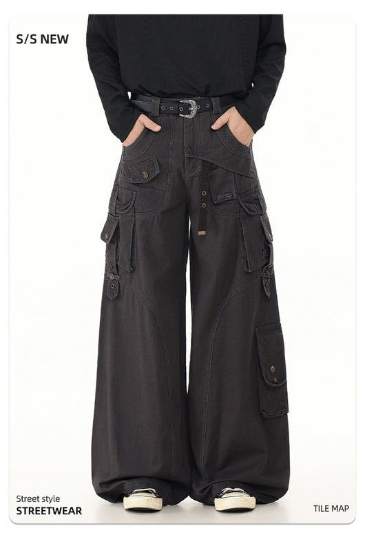 Pantalones Casuales Holgados Estilo Urbano con Bolsillos Múltiples - Image 9