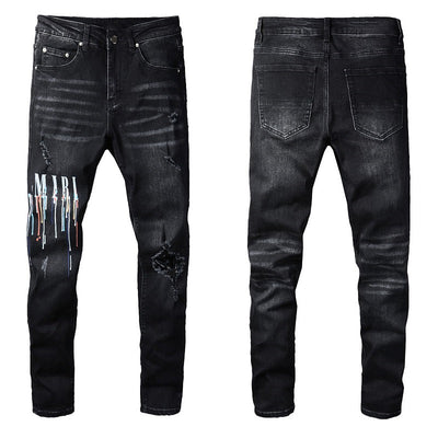 Jeans Negros para Hombre con Detalles en Color Deslumbrante - Image 18