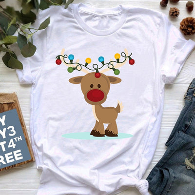 Playera Navideña con Estampado de Reno para Mujer - Image 13