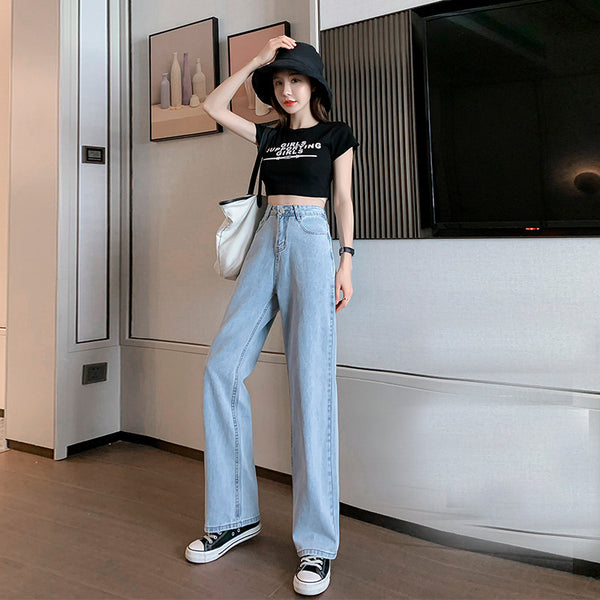 Pantalones Anchos De Cintura Alta Para Otoño E Invierno