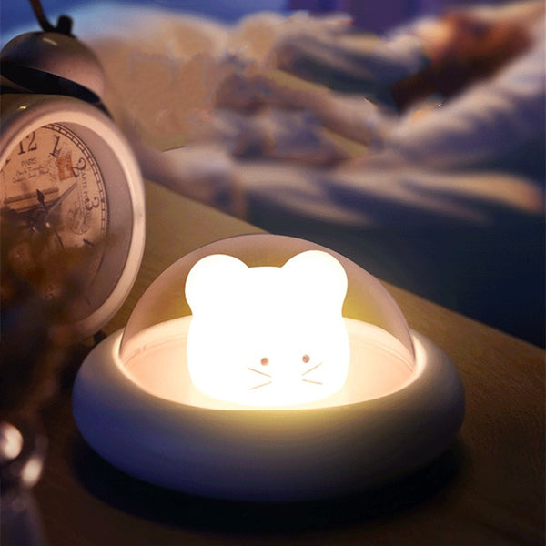 Luz Nocturna Infantil USB Recargable con Diseño de Dibujos Animados