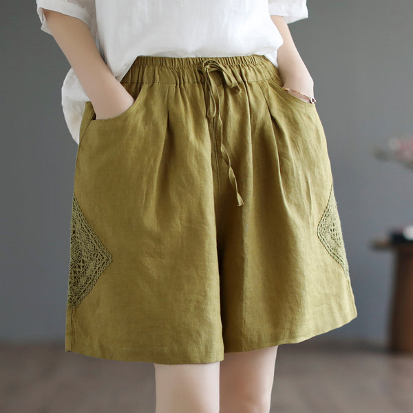 Pantalón Lino Ancho Cintura Alta con Encaje - Comodidad y Estilo Casual - Image 6