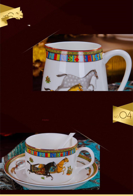 Juego de Tazas de Café Europeo en Porcelana Hueso - Image 9