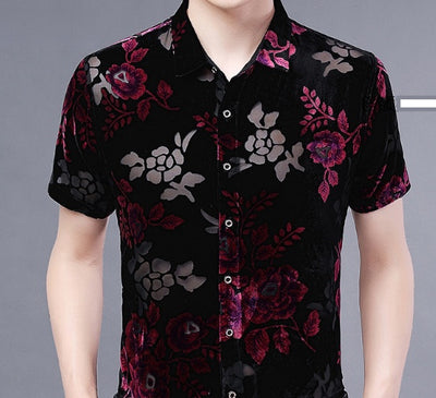 Camisa Hueca para Hombre con Bordado Flocking - Image 14