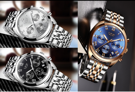 Reloj Deportivo Deportivo de Acero Inoxidable con Esfera Grande Estilo Europeo