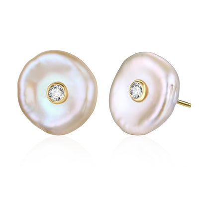 Aretes de Circón con Diseño de Concha