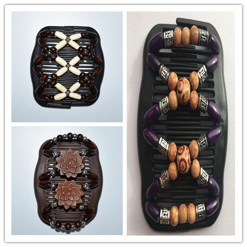 Peine Doble Elástico con Clip para Cabello - Accesorios de Moda para Mujeres