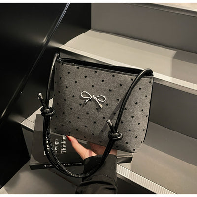 Bolsa Crossbody de Lona con Lunares y Moño Fashion - Image 18