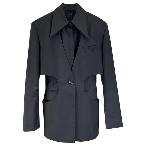 Conjunto de Dos Chaquetas Casuales con Diseño Hueco Moderno en la Cintura