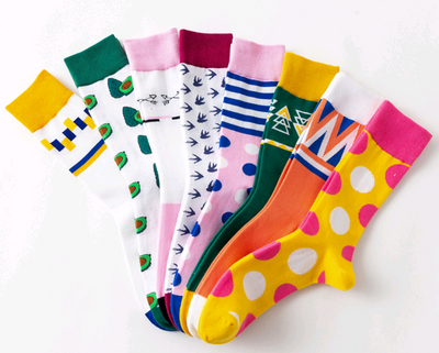 Calcetines de Algodón con Diseño Geométrico - Estilo y Personalidad - Image 4