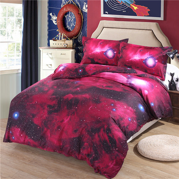 Juego de Cama Estampado Cielo Estrellado de Cuatro Piezas