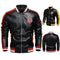 Chaqueta de Cuero PU Estilo Motociclista Británico para Hombre