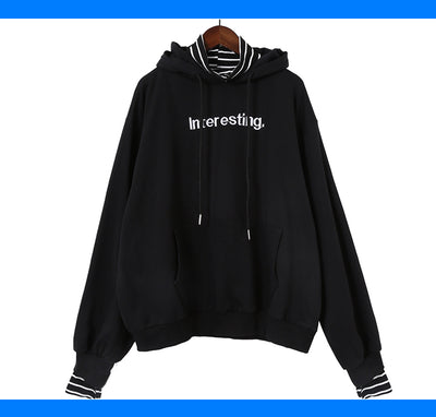 Sudadera Cuello Alto Rayas Harajuku Oversized para Mujer - Estilo K-pop Otoño - Image 6