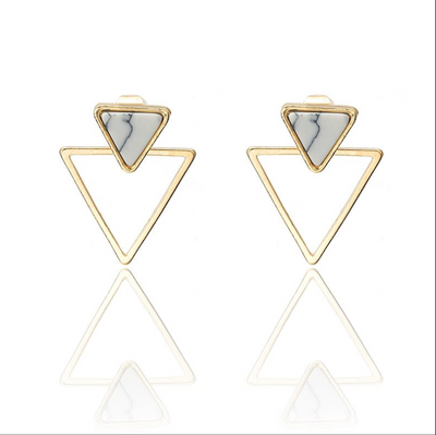 Aretes Geométricos de Mármol Turquesa - Diseño Creativo y Moderno - Image 6