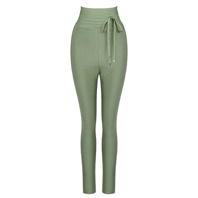 Pantalones Lápiz Cintura Alta Elásticos en Colores Sólidos - Image 20