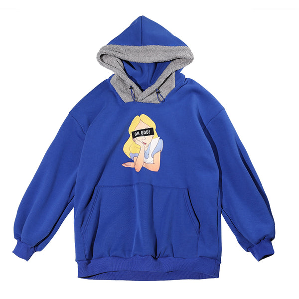 Sudadera con Capucha y Forro Polar Estampado Cartoon