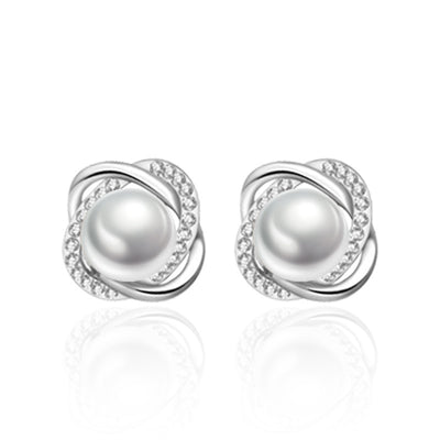 Aretes de Perla Concha con Giro Elegante - Image 5