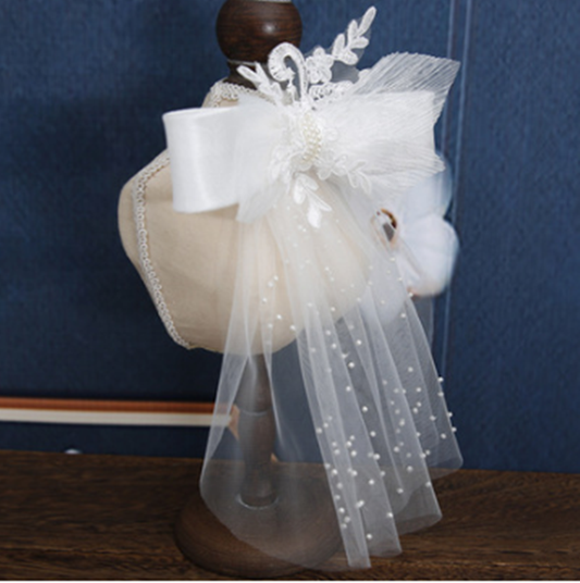 Diadema Nupcial Artesanal con Cuentas y Seda - Image 2