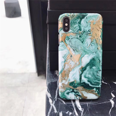Funda para Celular Mármol Verde Dorado con Logo Personalizado - Image 5