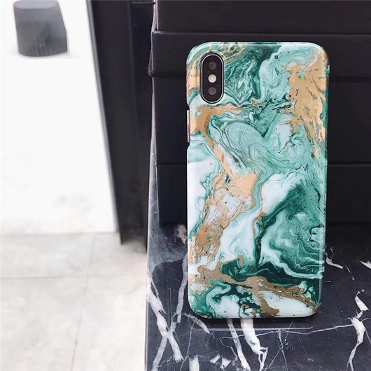 Funda para Celular Mármol Verde Dorado con Logo Personalizado - Image 5