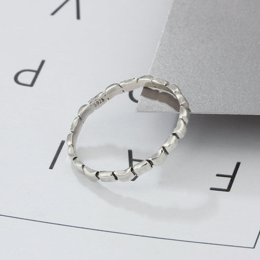 Anillo de Plata Esterlina con Bambú Fino - Image 5