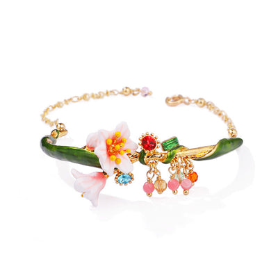 Pulsera Ajustable de Esmalte Pintada a Mano - Flores del Bosque Francés - Image 9