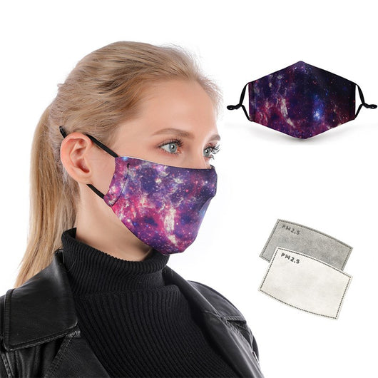 Mascarilla de Algodón Ajustable con Tres Capas Estampadas