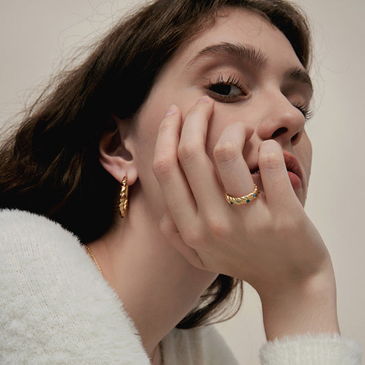 Aretes Anillo Cielo Estrellado - Inspiración Arte Vintage - Image 2