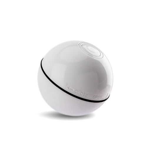 Pink plastic interactive pet toy ball with a power button and 'CLOSE'/'OPEN' markings for cats. - Image 17