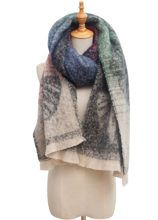 Bufanda Estilo Europeo Jacquard Hoja de Ginkgo - Image 16