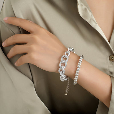Pulsera Doble Capa Geométrica de Aleación de Aluminio para Mujer - Image 4