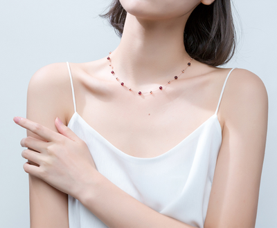 Collar de Granate en Plata 925 - Cadena Escote - Image 6