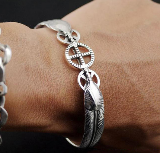 Pulsera de Acero Titanio con Diseño de Pluma - Image 4